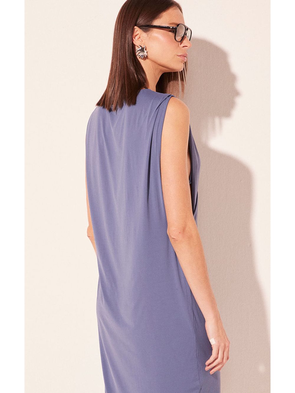 Água de Coco — Vestido Longo Pepita Azul