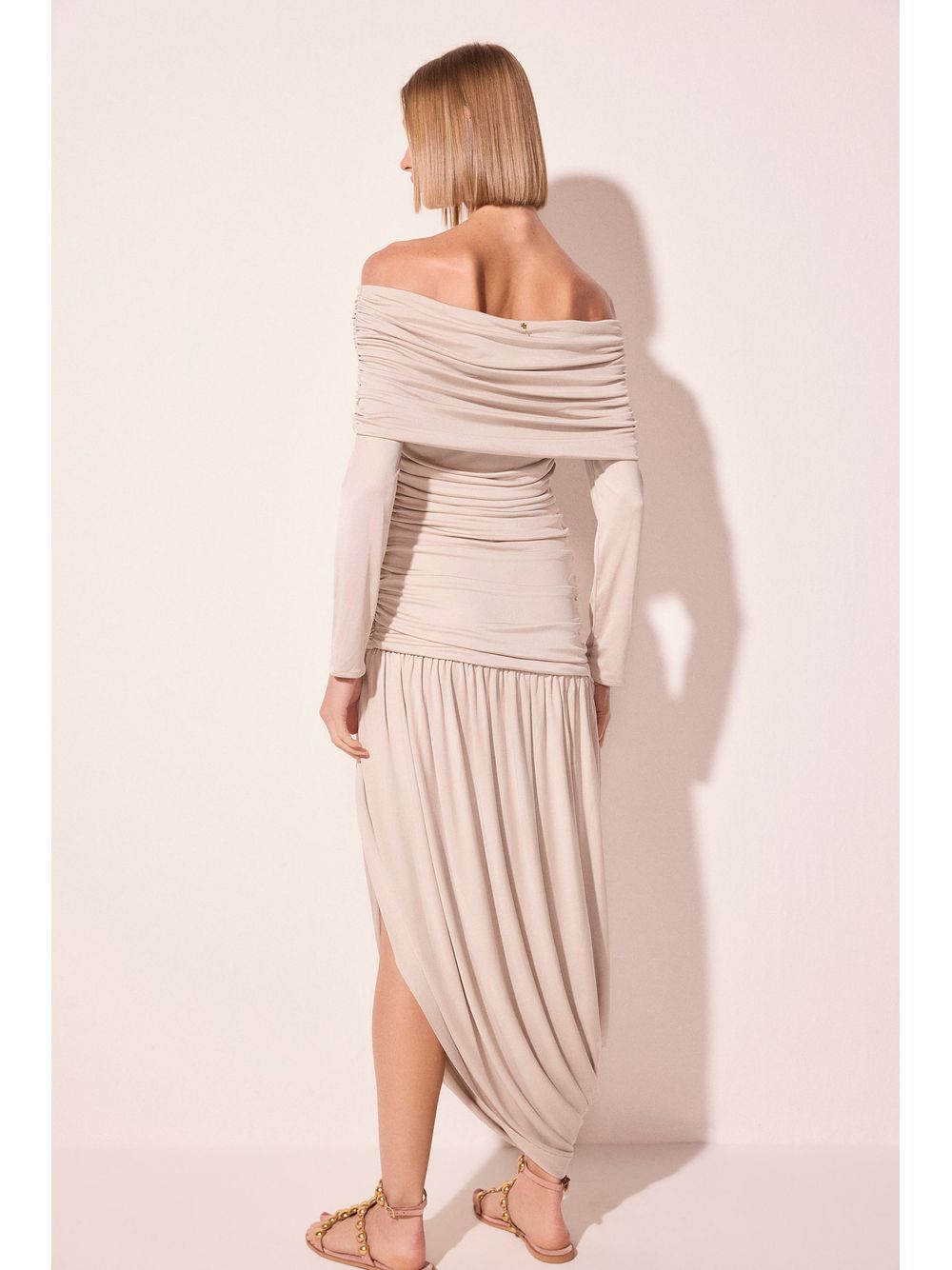 Água de Coco — Vestido Midi Luz Off White