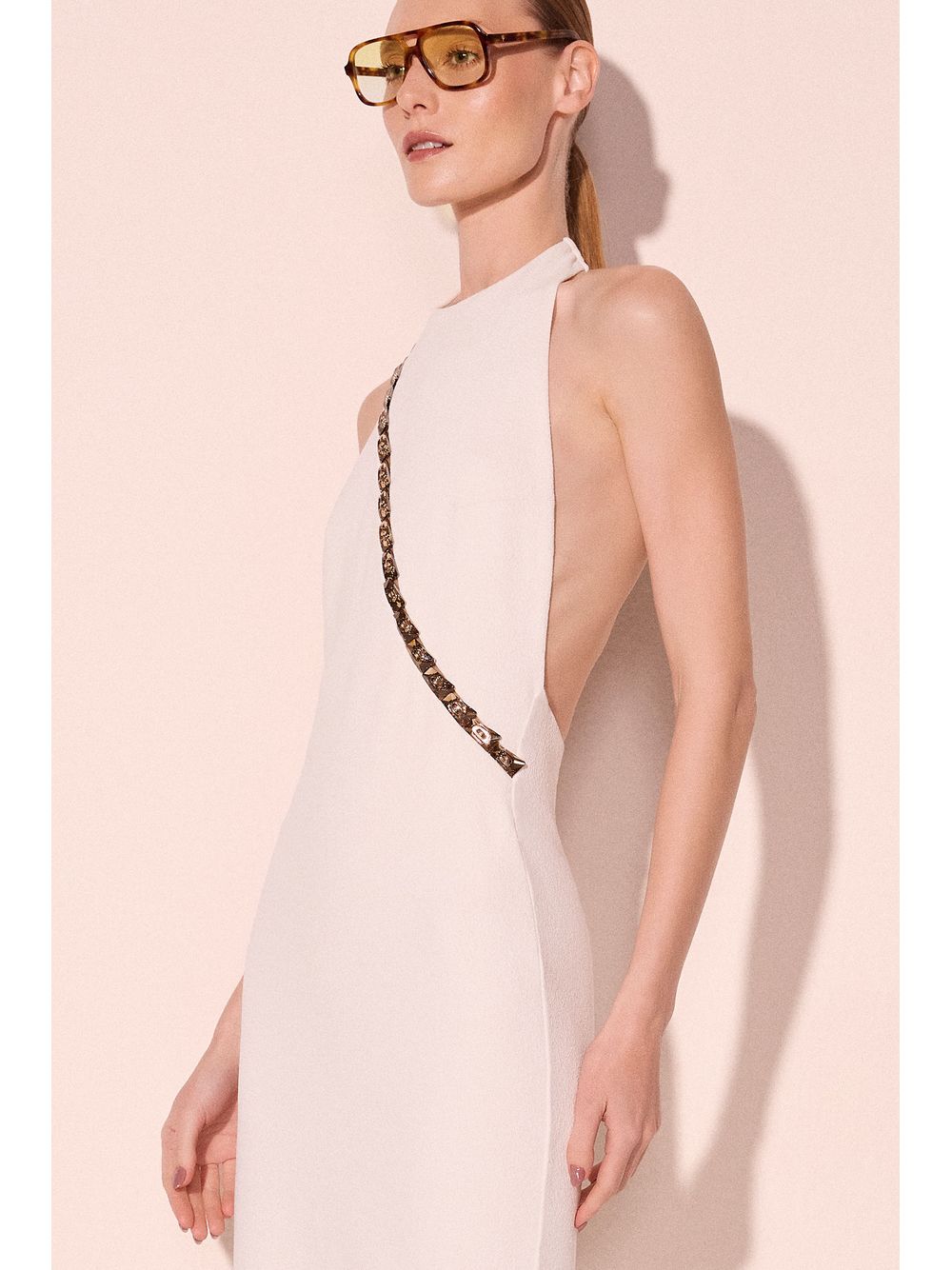 Água de Coco — Vestido Longo Pedrarias Branco