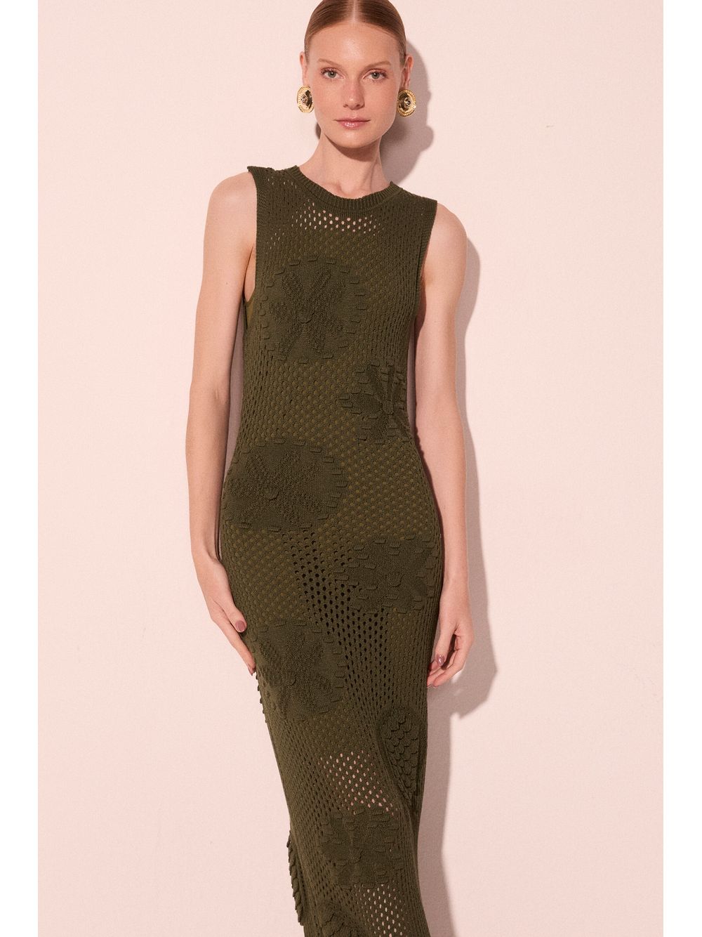 Água de Coco — Vestido Midi Devaneio Verde