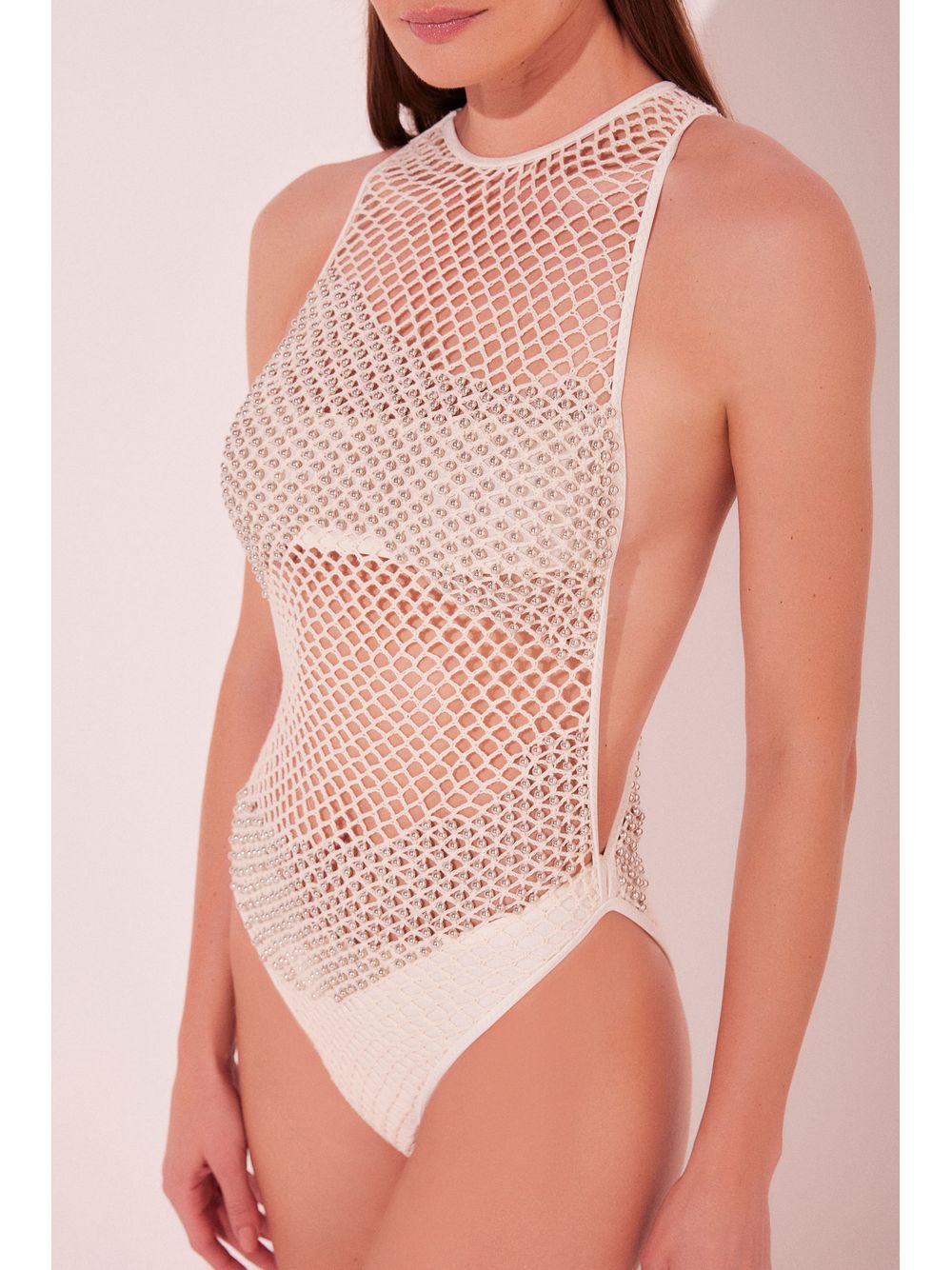 Água de Coco — Body Nadador Poá Off White
