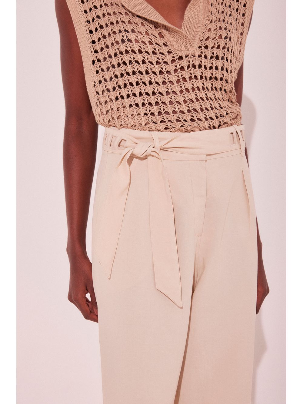 Água de Coco — Calça Pantalona Frutas Bege