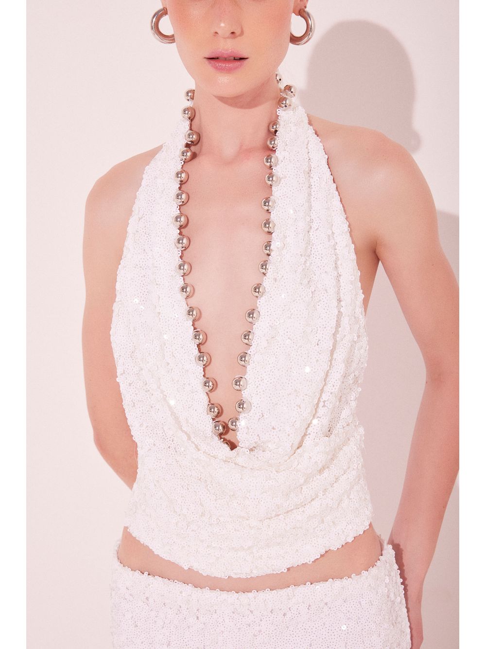 Água de Coco — Top Cropped Sol Branco