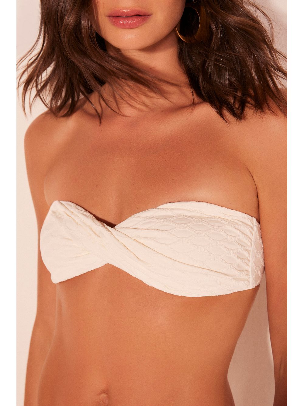 Água de Coco — Biquíni Sutiã Faixa Trama Off White