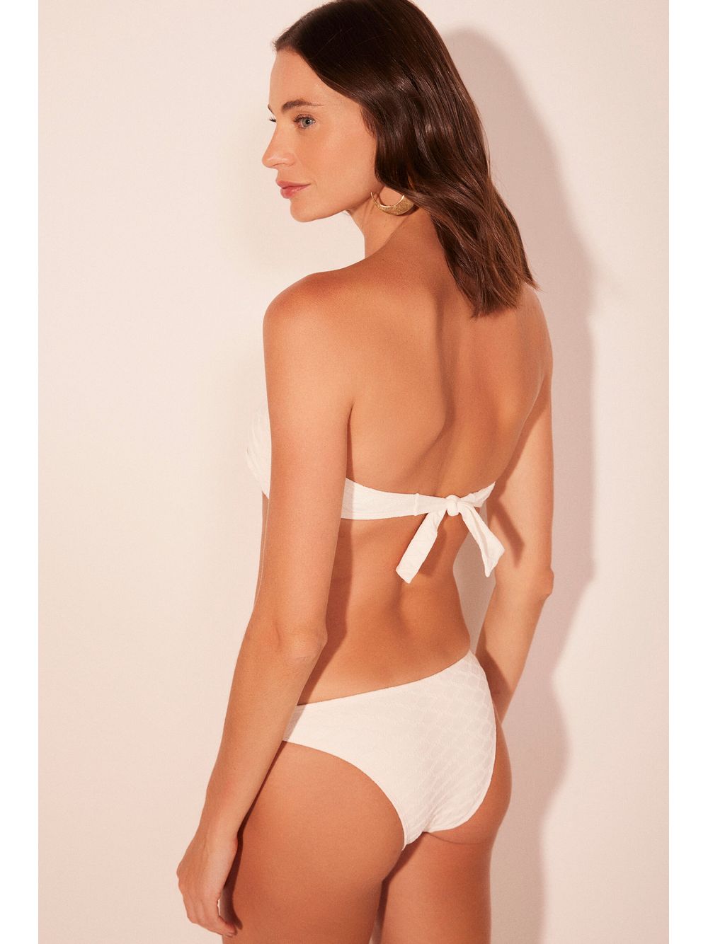 Água de Coco — Biquíni Sutiã Faixa Trama Off White
