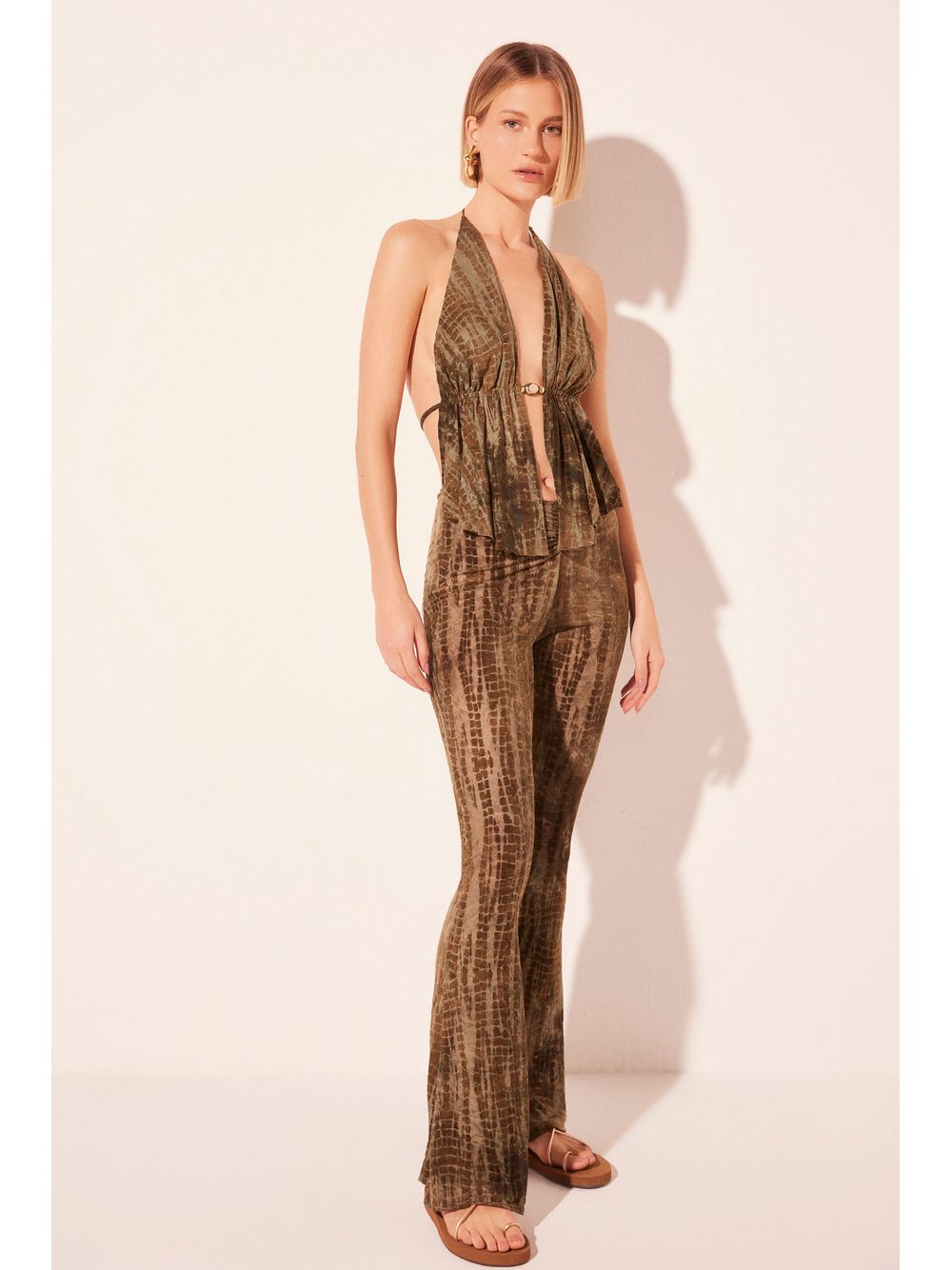 Água de Coco — Blusa Frente Única Croco Verde
