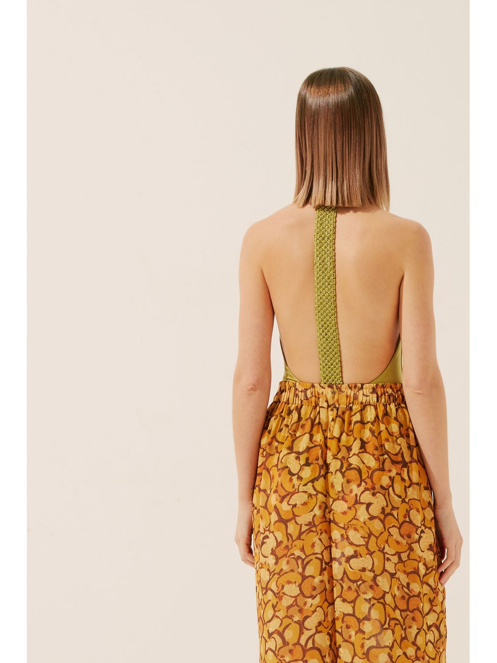 Água de Coco — Calça Pantalona Composé Onça Poá