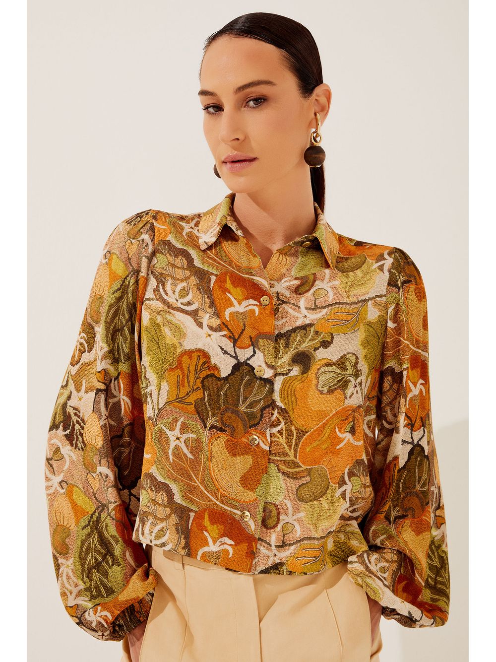 Água de Coco — Camisa Manga Longa Cropped Caju