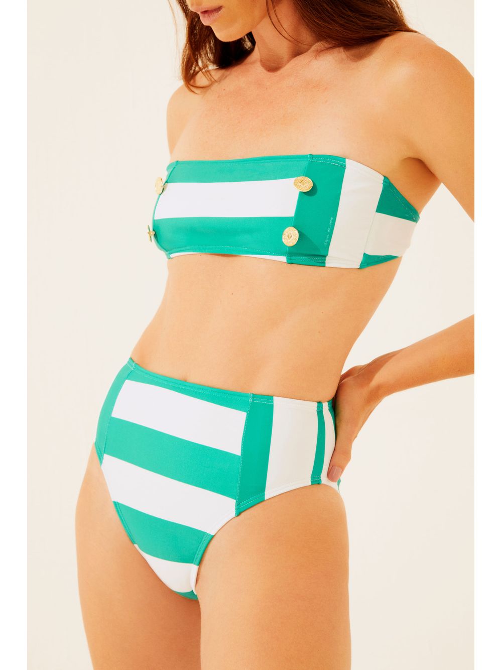 Água de Coco — Biquíni Calcinha Asa Delta Hot Pants com Recorte Atlântico