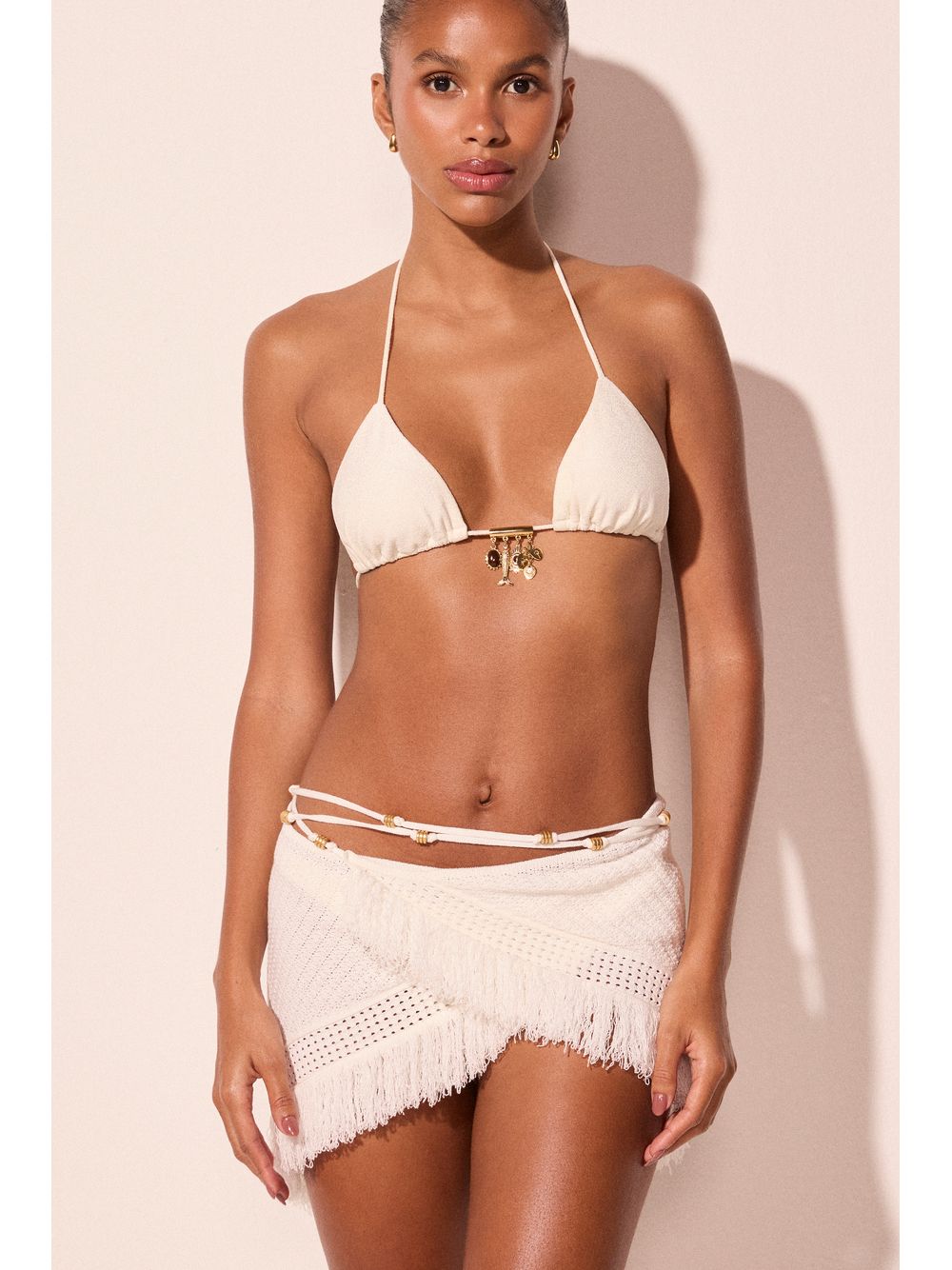 Água de Coco — Canga Triângulo Com Franja Tulum Off White