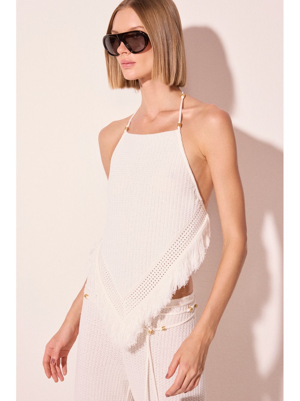 Água de Coco — Blusa Alça Frente Única Tulum Off White