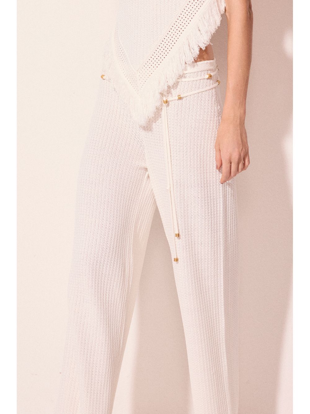 Água de Coco — Calça Reta Com Aviamento Tulum Off White