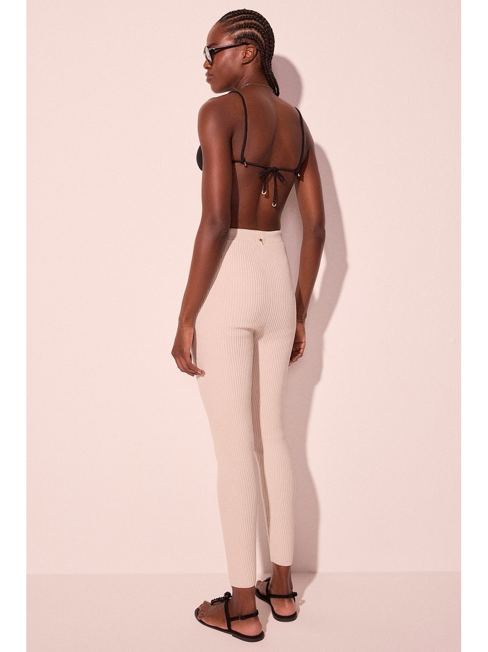 Água de Coco — Calça Slim Fit Sépia Off White