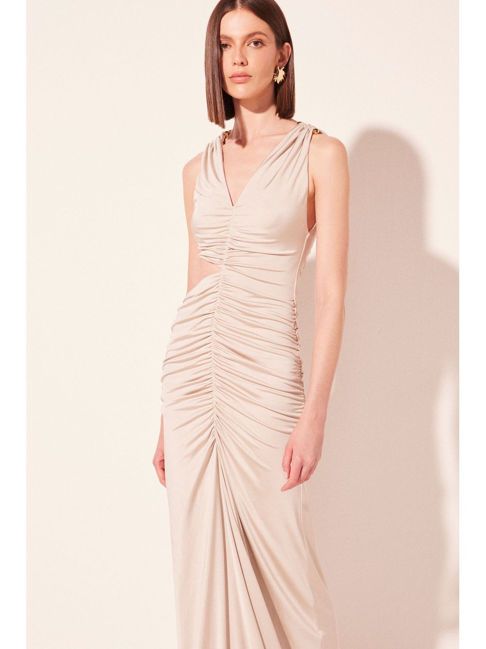 Água de Coco — Vestido Longo Positano Bege
