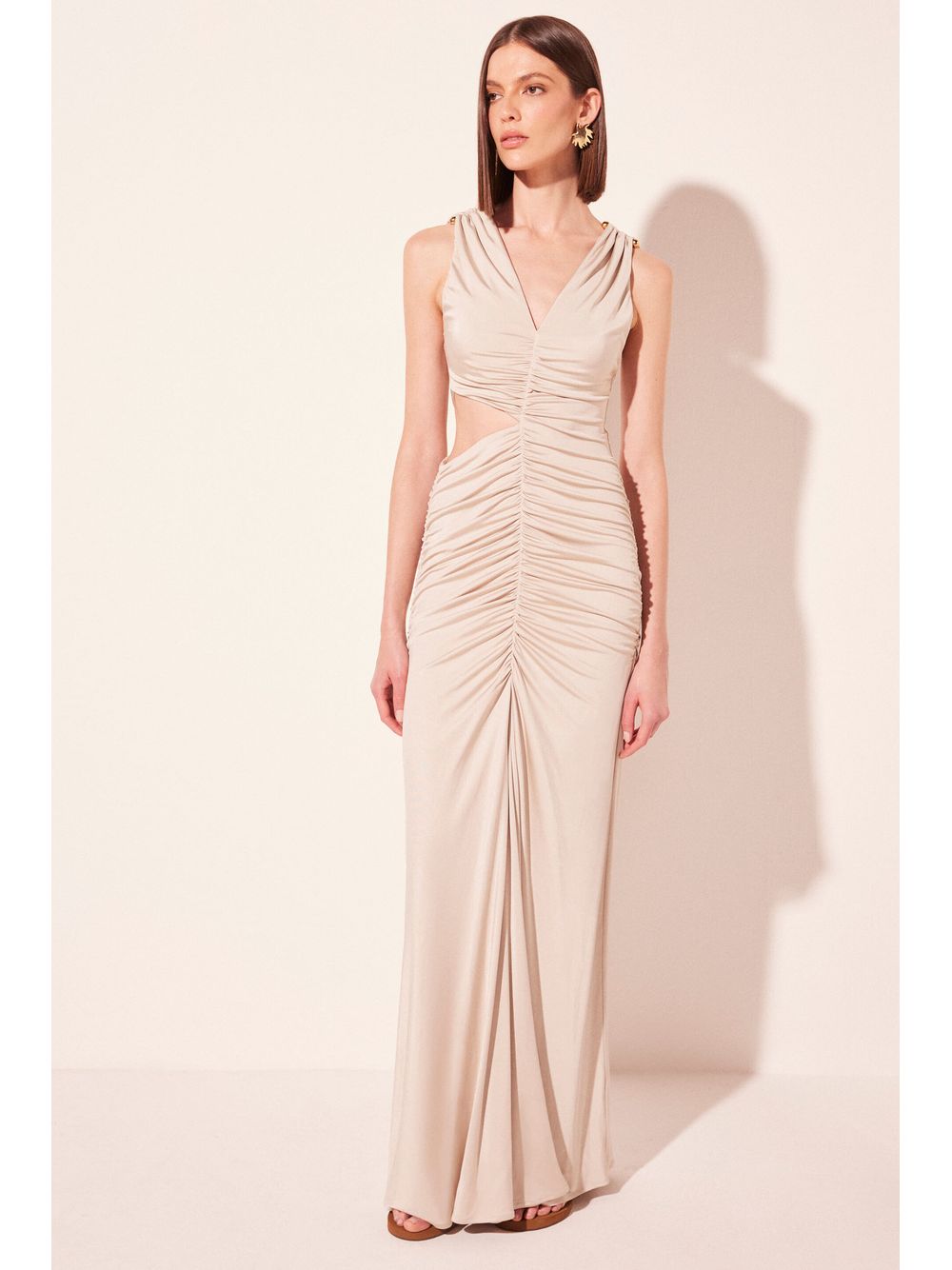 Água de Coco — Vestido Longo Positano Bege