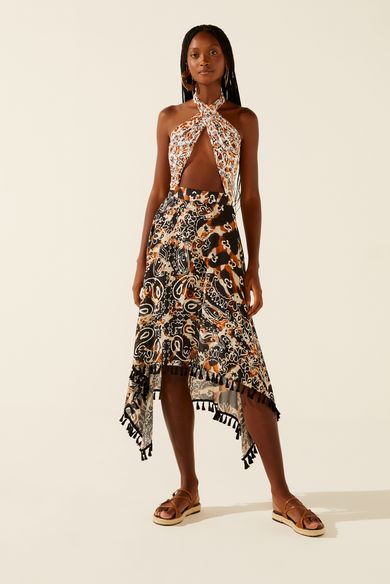 Saia Midi com Tassels Bandana Masai
