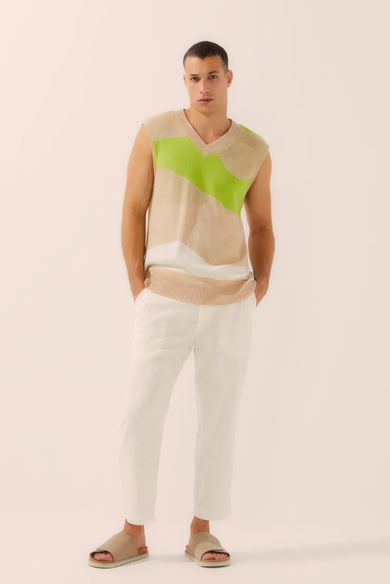 Camiseta Regata Tricô Botânica Tropical