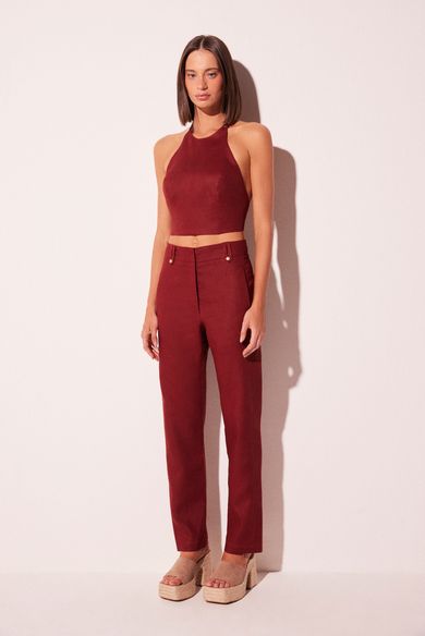 Calça Slim Fit Reflexo Vermelho