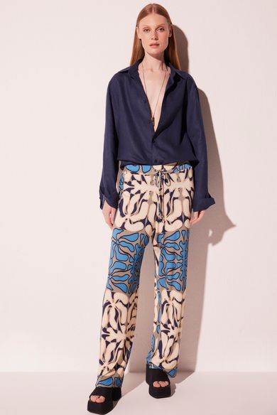 Calça Pantalona Palmeira Pincelada