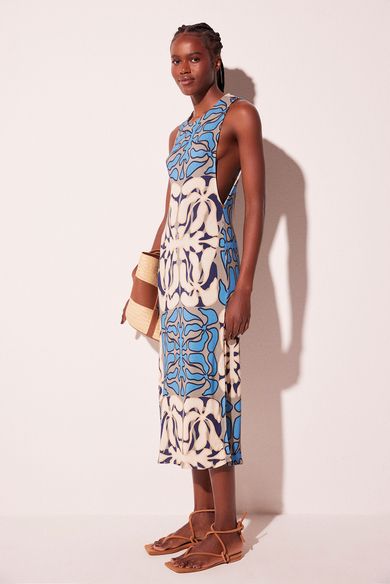 Vestido Midi Palmeira Pincelada
