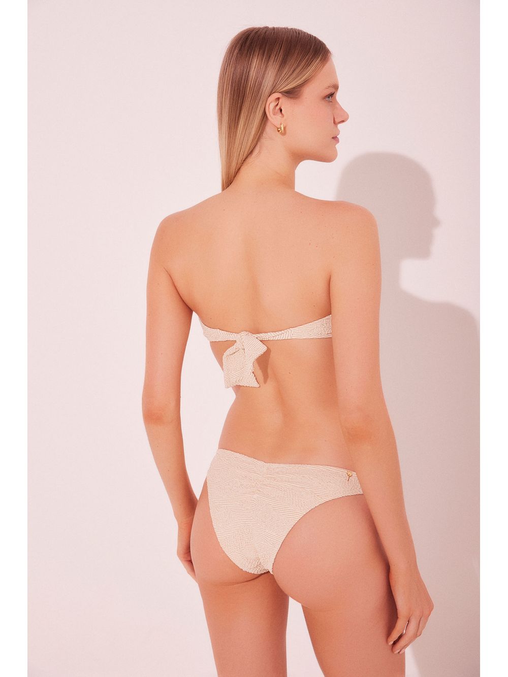 Água de Coco — Biquíni Sutiã Faixa Textura Off White