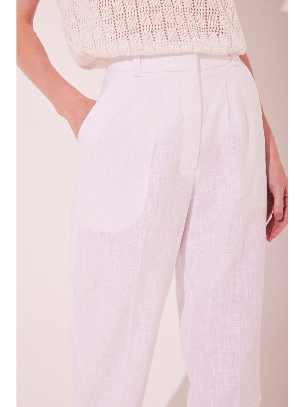 Água de Coco — Calça Slim Fit Gaia Branco