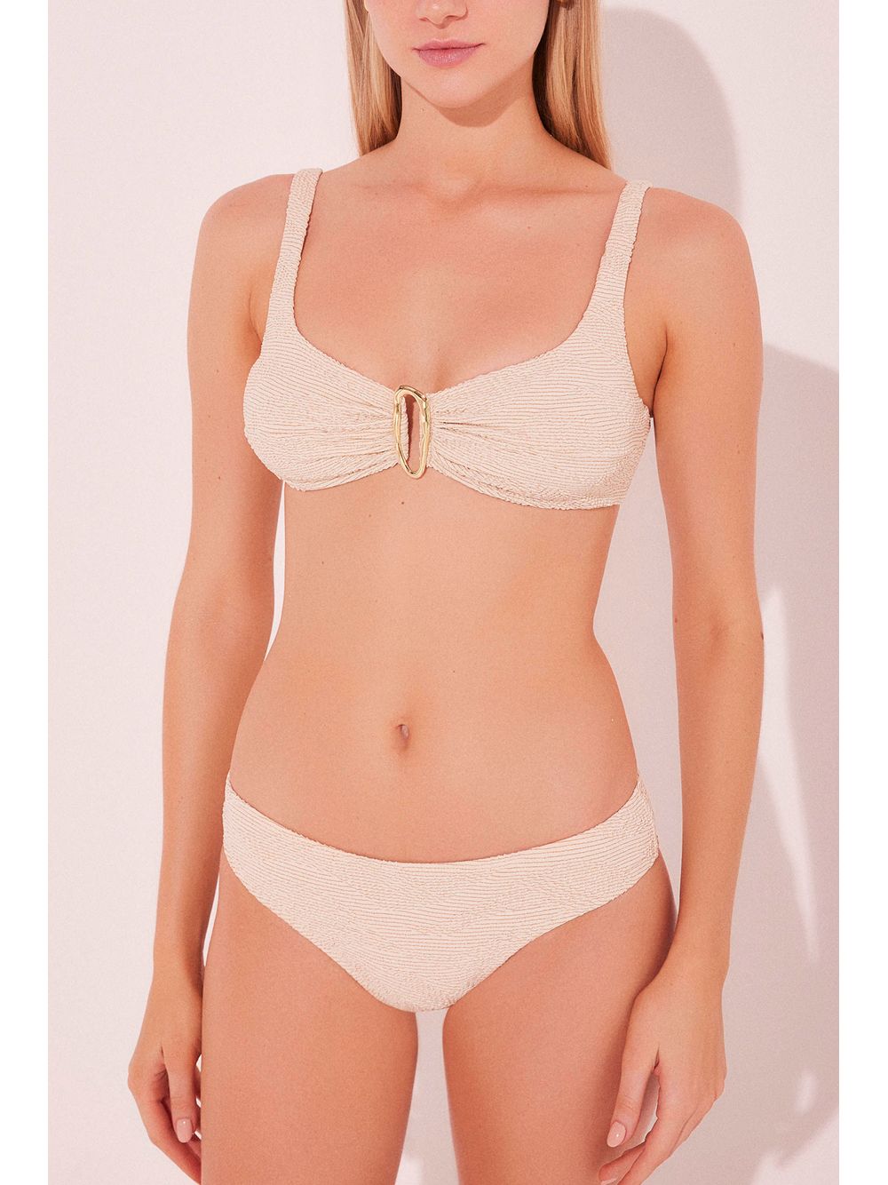 Água de Coco — Biquíni Sutiã Alça Textura Off White