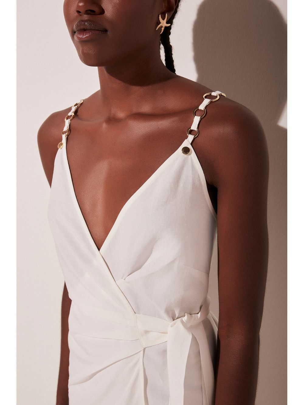 Água de Coco — Vestido Midi Alfaiataria Solar