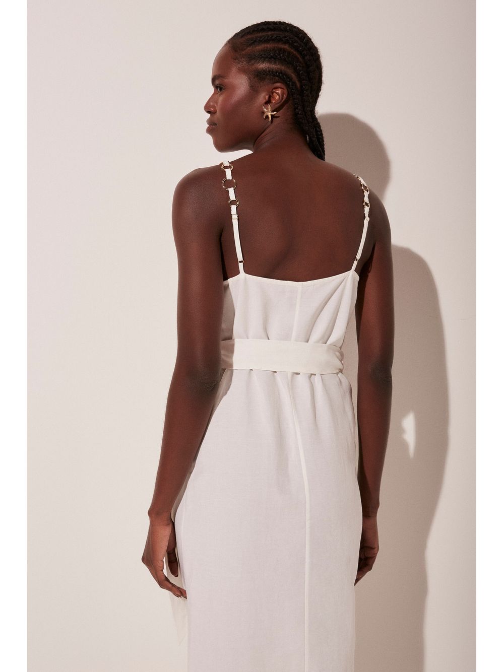 Água de Coco — Vestido Midi Alfaiataria Solar