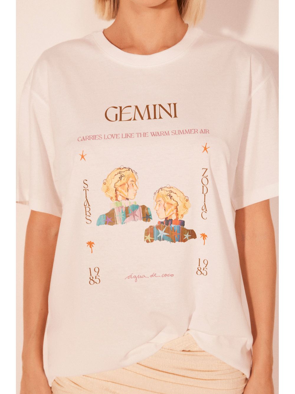 Água de Coco — Camiseta Manga Curta Signos Gêmeos