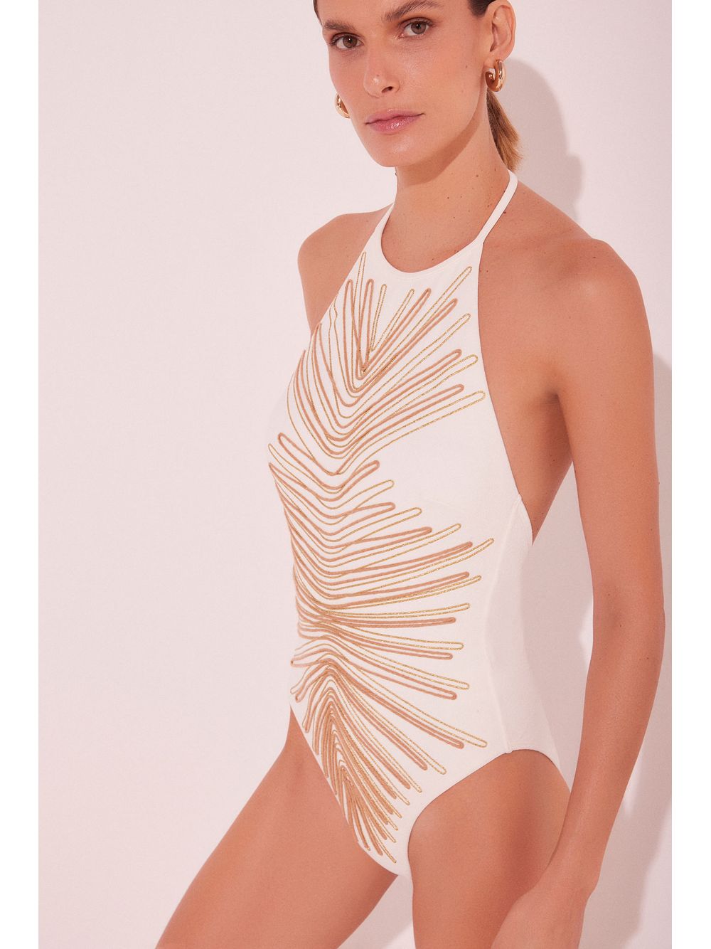 Água de Coco — Maiô Frente Única Cordas Off White