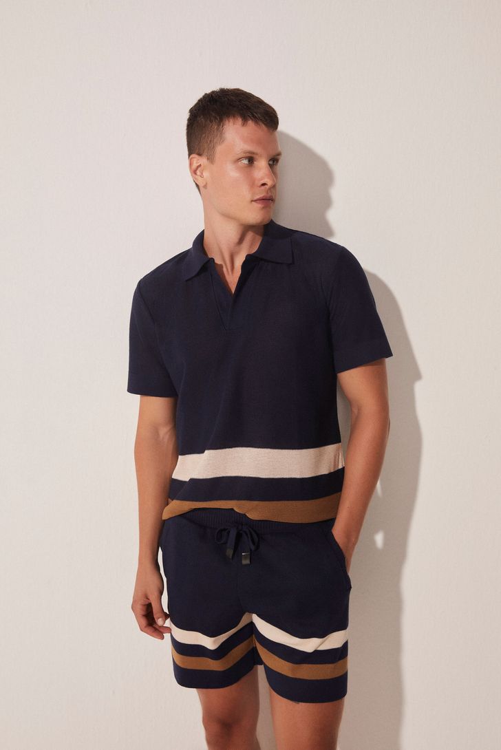 Camisa Polo Tricô Celeste - aguadecoco