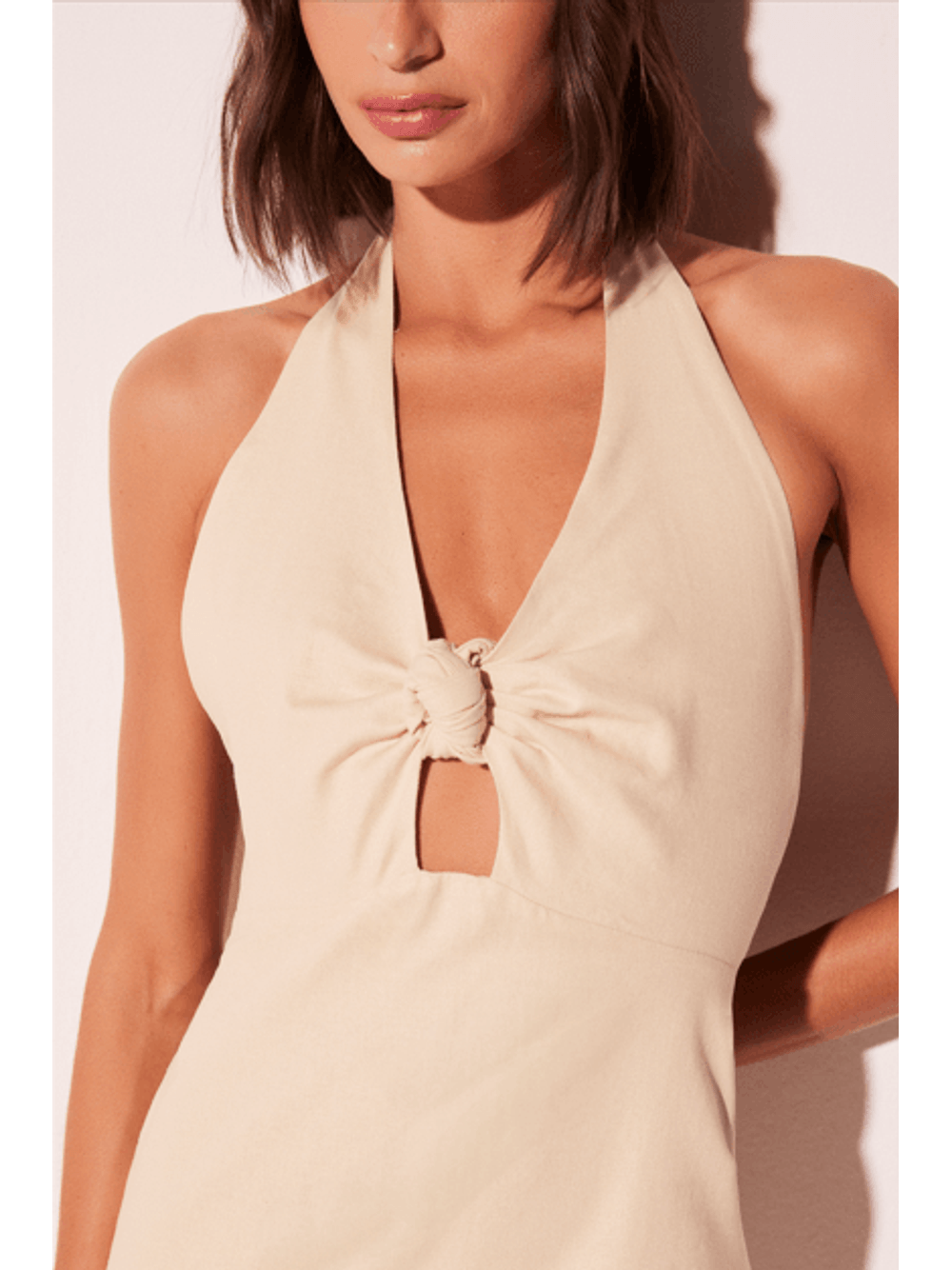Água de Coco — Vestido Midi Sereno Bege
