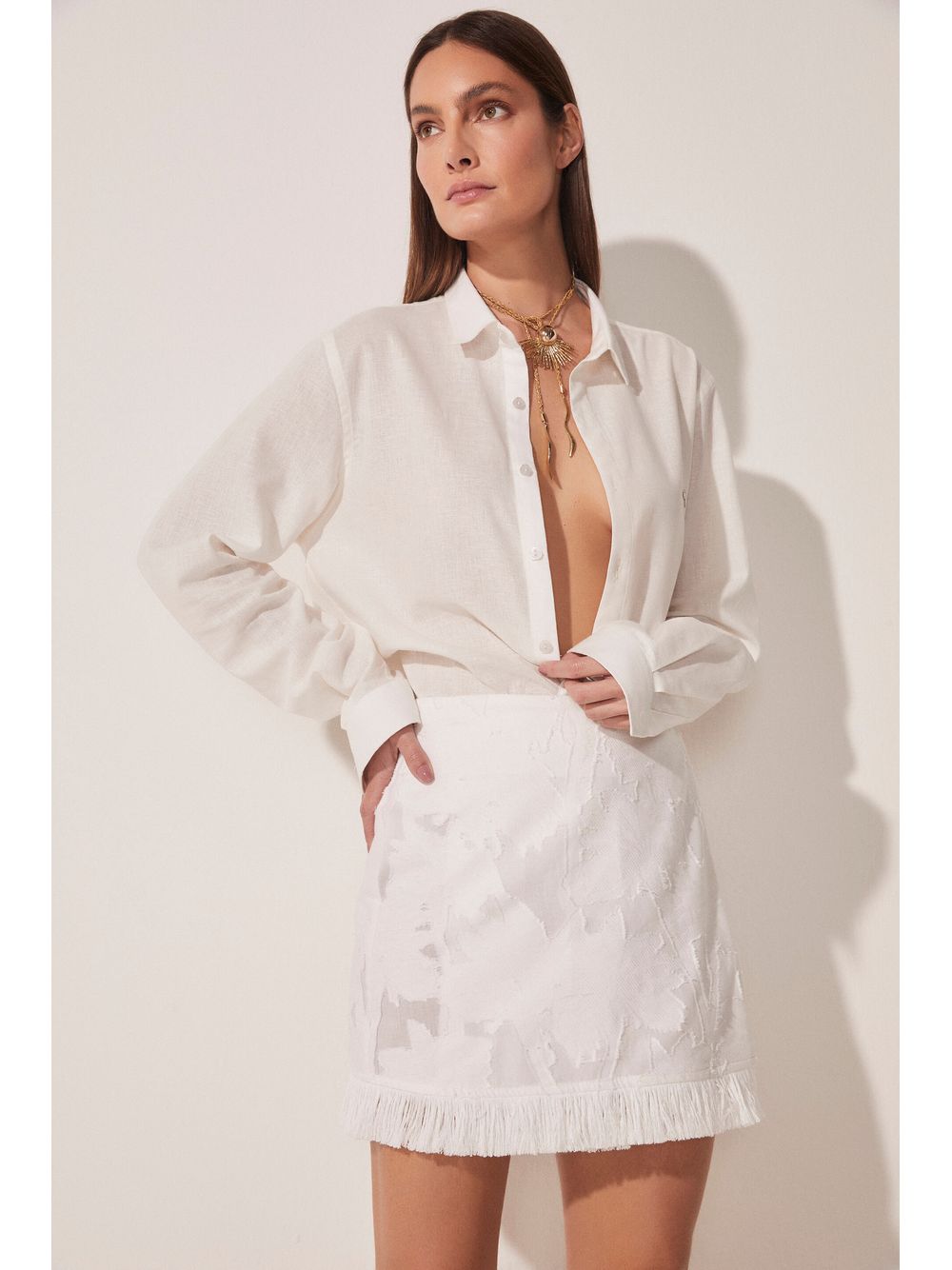 Água de Coco — Saia Curta Coqueiro Jacquard