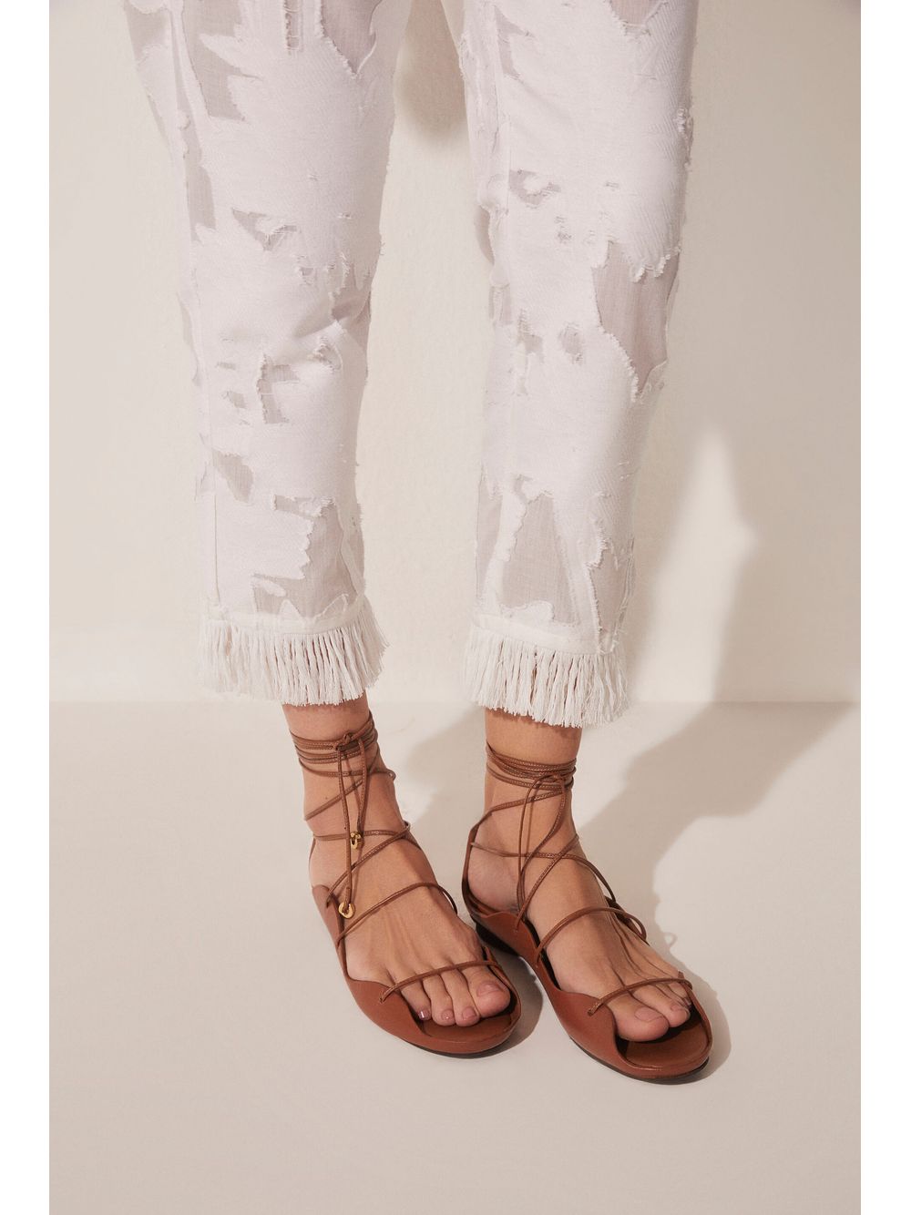 Água de Coco — Calça Reta Coqueiro Jacquard