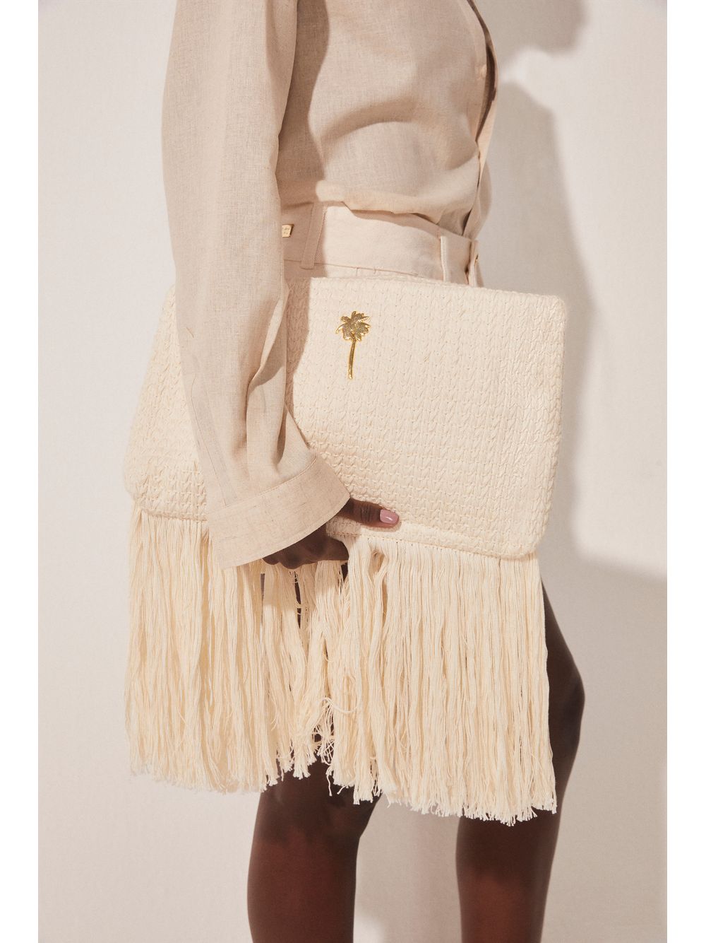 Água de Coco — Bolsa Clutch Franja Tropical