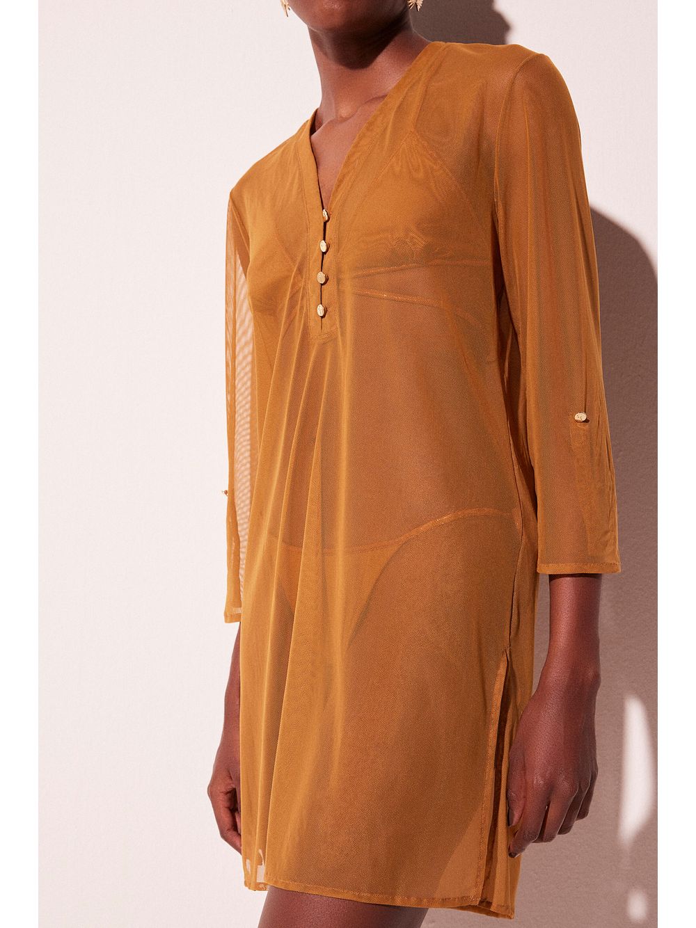 Água de Coco — Vestido Curto Curvas Laranja