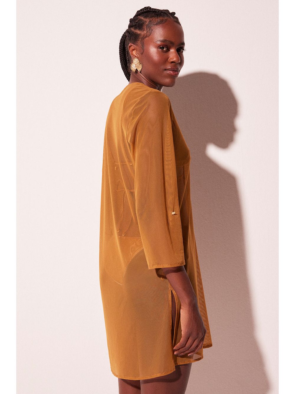 Água de Coco — Vestido Curto Curvas Laranja