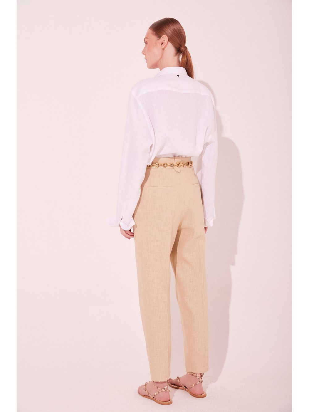 Água de Coco — Calça Slim Fit Gaia Bege