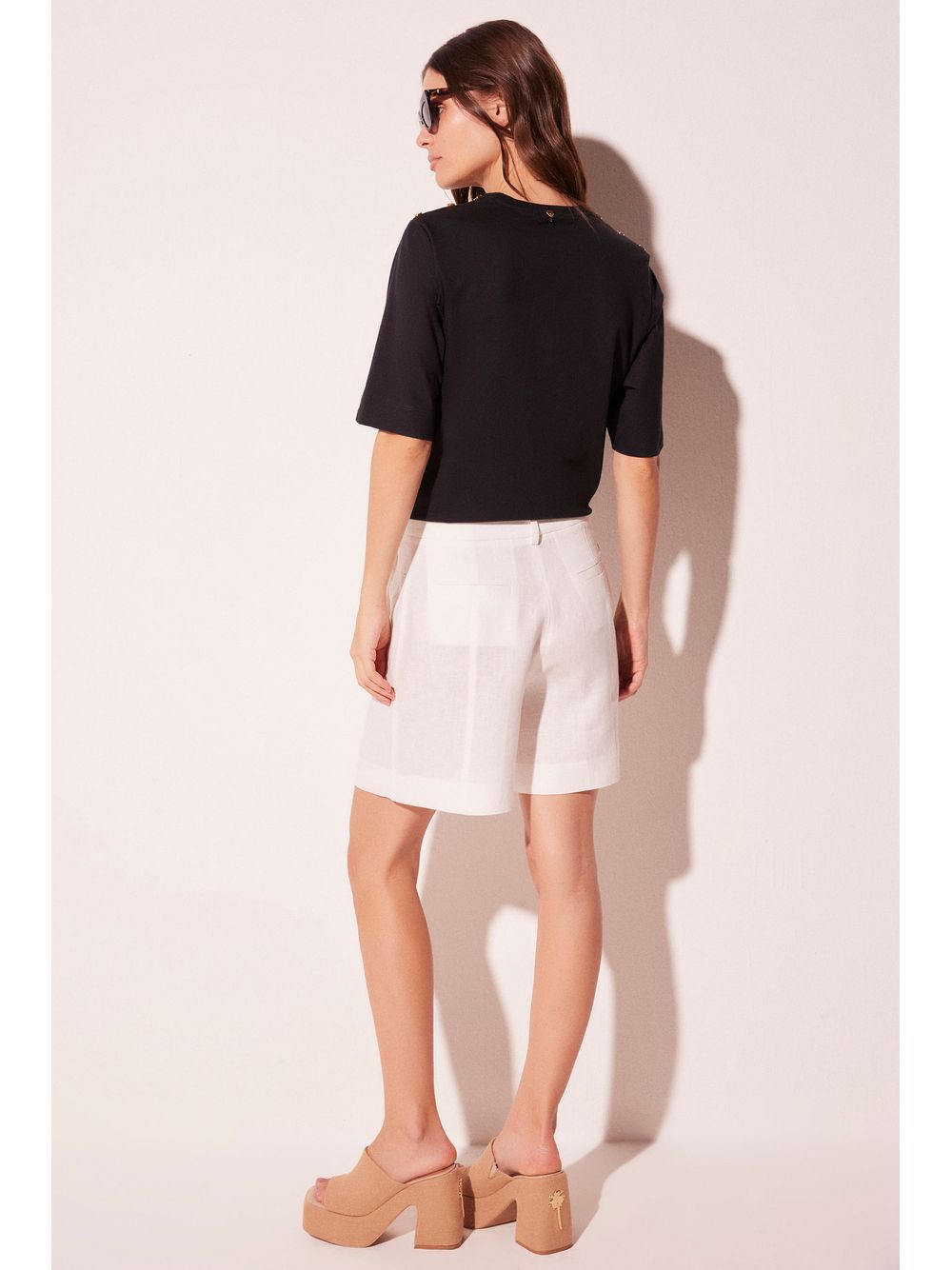 Água de Coco — Short Cintura Alta Colinas Off White