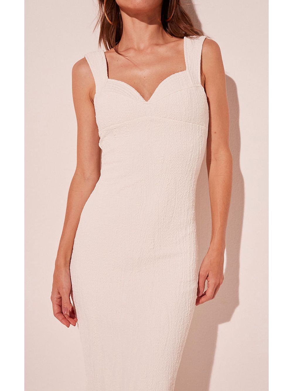 Água de Coco — Vestido Midi Bromélia Off White