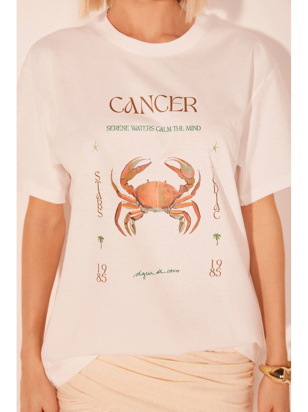 Água de Coco — Camiseta Manga Curta Signos Câncer